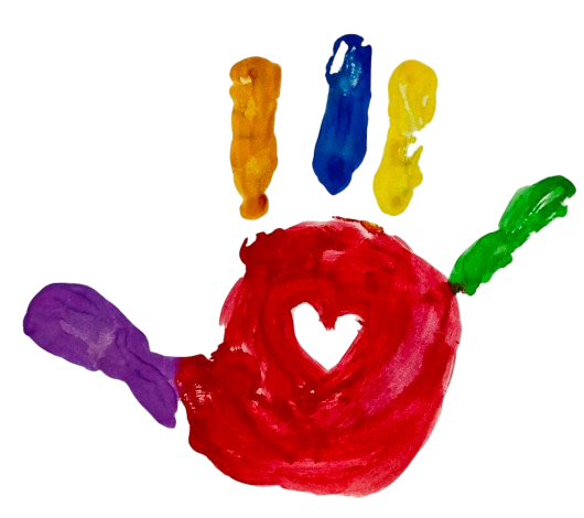Colorful handprint representing creativity and growth